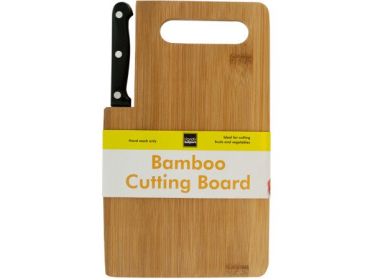 Bamboo Cutting Board with Built-In Knife