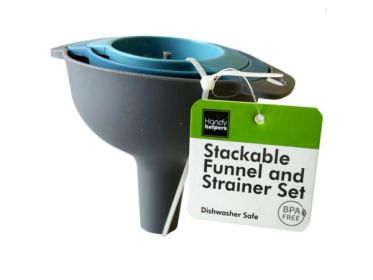 Stackable Funnel and Strainer Set