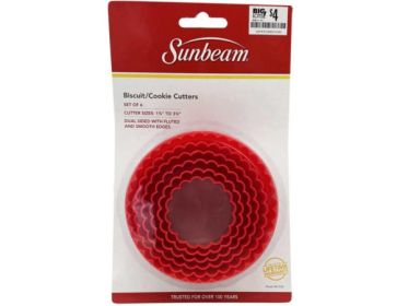 Sunbeam Set of 6 Biscuit and Cookie Cutters on Clip Strip