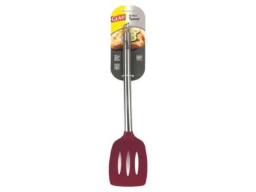 Glad Red Nylon Slotted Turner with Stainless Steel Handle