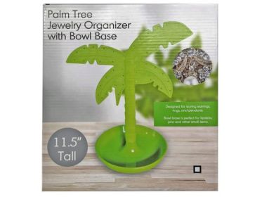 11.5" Palm Tree Jewelry Organizer with Bowl Base