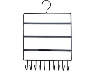 25" x 14.5" Black Metal Hanging Jewelry and Accessory Organizer