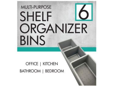 6 Pack Assorted Size Multi-Purpose Shelf Organizers