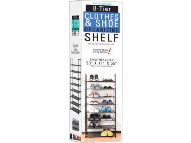 Tall 8-Tier Collapsible Shoe Rack Shelf