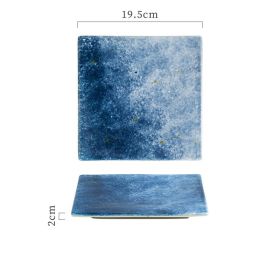 Creative Ceramic Plate Square Household (Option: The sky-8inches)